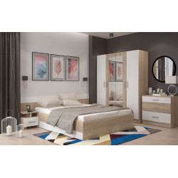 Dormitor Lesi Ro D160x47x190cm Sonoma/alb