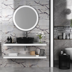 Gresie  Portelanata Dunca Astrid Grey Glossy 59.5x59.5 Cm Cal I Rectificata Interior/exterior (1.42mp/cut)