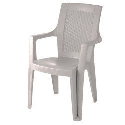 Scaun Ema Ratan Alb 61cm X 60cm X H89cm