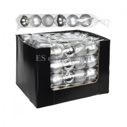 Set Globuri De Craciun - Argintiu - 6pcs - 7cm Acs103110