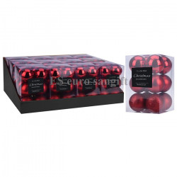 Set Globuri De Craciun - Rosu - 12pcs - 6cm Can204620