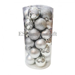 Set Globuri De Craciun - Argintiu - 4cm - 30pcs Vs-jnpba-430-silver