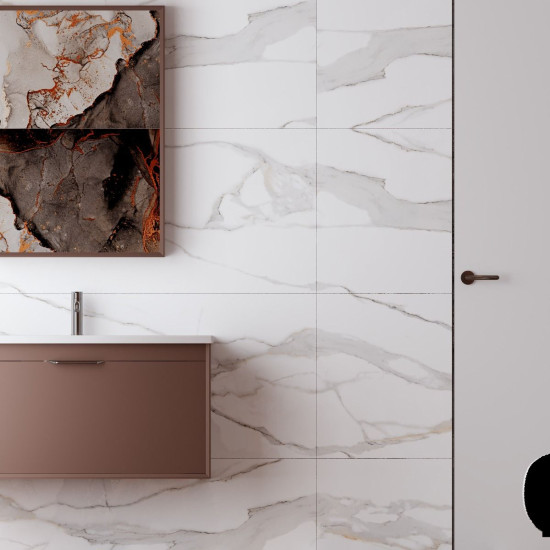 Gresie Portelanata Regata Calacutta Gold Glossy 120x60 Cm Rectificata Interior/exterior (1.44 Mp/cut)
