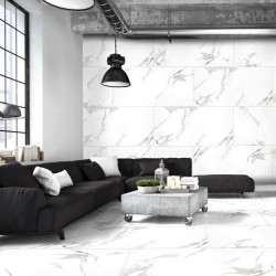 Gresie Portelanata Premier Carrara Alb Lucios 120x60 Cm Rectificata Interior/exterior (1.44mp/cut)