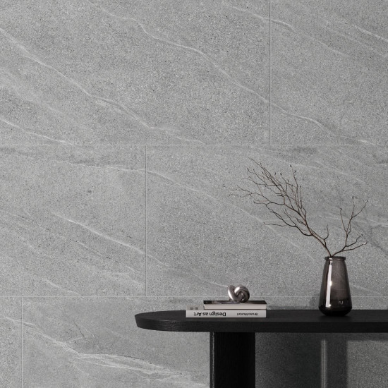 Gresie Portelanata Regata Grainy Grey Matt 120x60 Cm Rectificata Interior/exterior (1.44 Mp/cut)