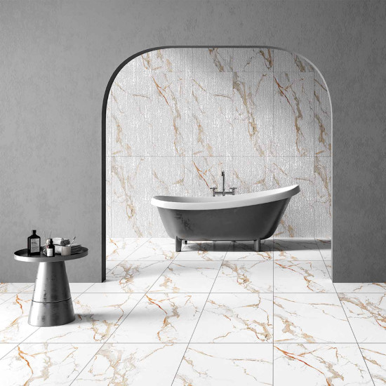 Gresie Portelanata Premier Calci Gold Alb 120x60 Cm Rectificata (1.44 Mp/cut)