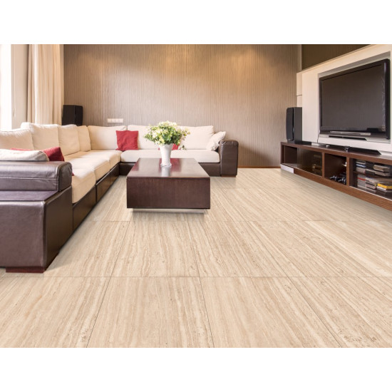 Gresie Portelanata Premier Tivoli Travertino Brown Matt 120x60 Cm Rectificata Interior/exterior  (1.44mp/cut)