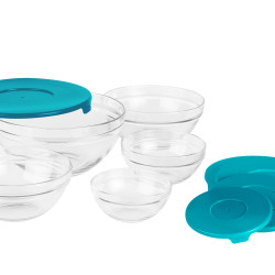 Set 5 Boluri De Sticla Cu Capac