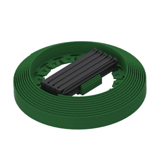 Kit Bordura De Gradina Pe Terra Newfixlight Verde Cu Ancore 8 Buc Si Conectori 2 Buc H38mm X L6m (8260404.8-2-v)