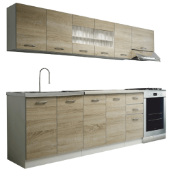 Bucatarie Stejar Sonoma/alb Promo 2.6m