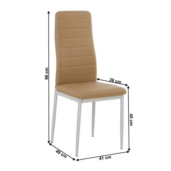 Scaune Piele Ecologica Caramel/metal Gri Coleta Nova