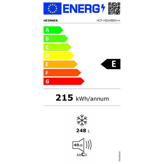 Lada Frigorifica Heinner Hcf-hs248ee++ 248l 85cm Clasa E Alb