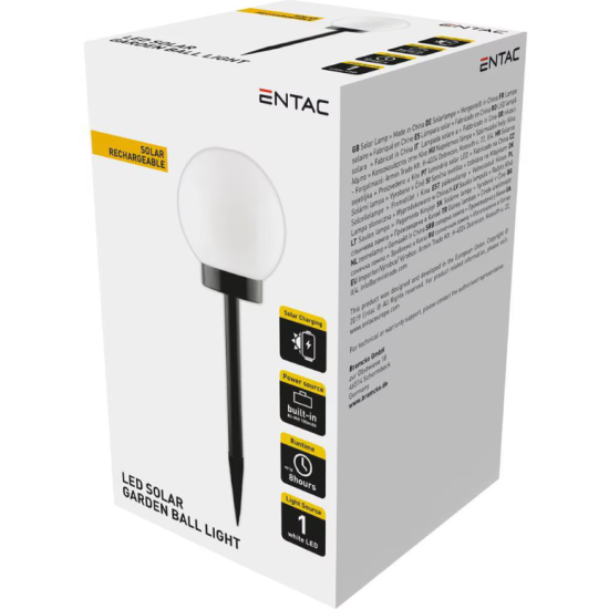 Lampa Solara De Gradina 1xled 380mm Plastic Glob Opac Entac
