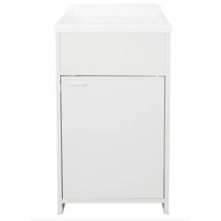 Pachet Masca Bucatarie Chiuveta Andreea Alb Pvc 45x50x82cm+lavoar 60x50 Cm Cu Ventil+sifon Alb Marmorat Exterior