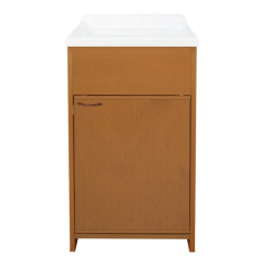 Pachet Masca Bucatarie Chiuveta Andreea Wenge Pvc 45x50x82cm+lavoar 60x50 Cm Cu Ventil+sifon Alb Marmorat Exterior