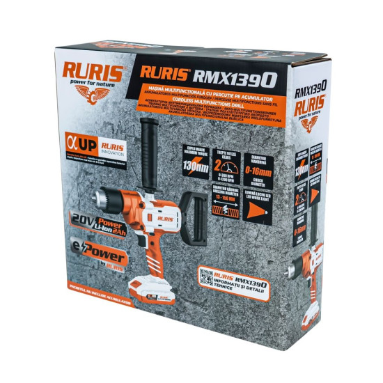 Masina De Gaurit Multifunctionala Pe Acumulator Ruris Cu Lumina Led 2 Viteze Rmx1390