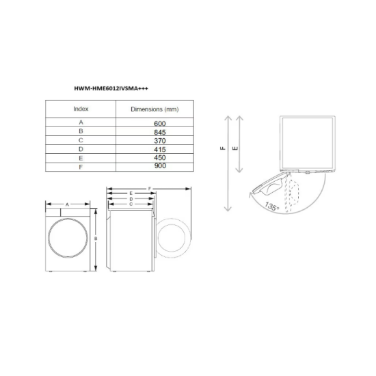Masina De Spalat Slim Heinner Hwm-hme6012ivsma+++ 6kg 1200 Rpm Clasa A Alb