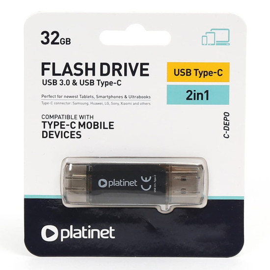 Memorie Usb Flash Drive Usb 3.0 Si Type C 32gb C-depo Platinet