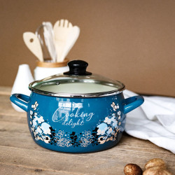 Cratita Adanca Cu Capac Emailata 24 Cooking Delight Metalac
