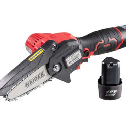 Mini-fierastrau De Gradina Raider 12v 4'' 2x2ah Cu 3 Lanturi Rd-gp24