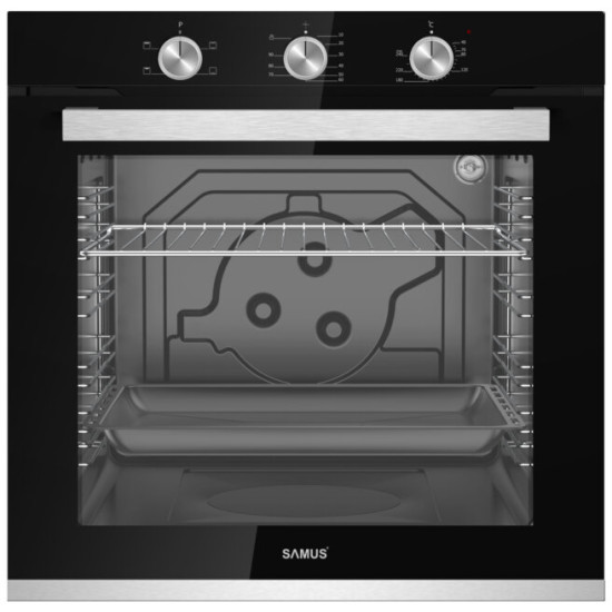 Pachet Cuptor Incorporabil Samus Slim Glass Sc840gt Negru + Plita Incorporabila Samus Psg-64sx Inox