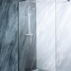 Paravan De Dus Sanoflex Cu Profil Negru 68-69x195 Sticla 8mm Bp70