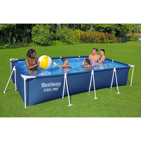 Piscina Bestway Dreptunghiulara Cu Cadru Metalic 4 X 2.11 M X 81 Cm