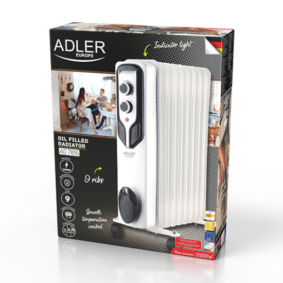 Radiator Cu Ulei 9 Elementi 2000w Ad 7816 Adler