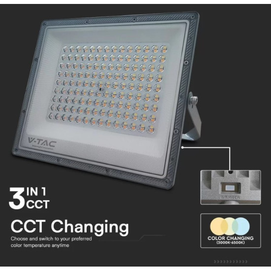Reflector Led Smd V-tac 100w 3in1 Ip65 Cablu - Gri