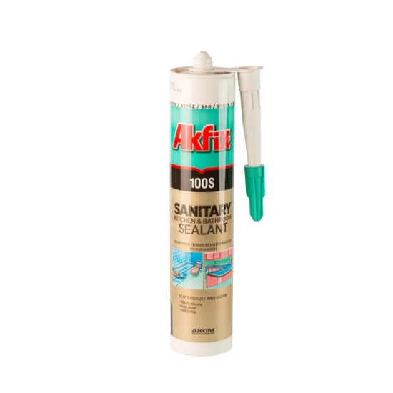 Silicon Sanitar 100% 280ml Alb Akfix 100s Silicon Sanitar 100% 280ml Alb Akfix 100s