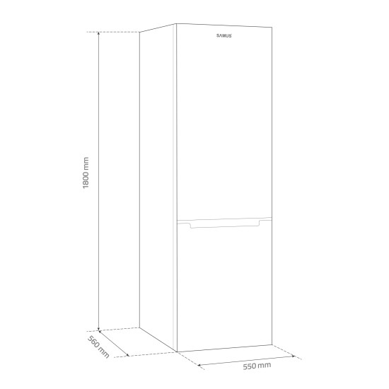 Combina Frigorifica Samus Scx344e 262l Clasa E 180cm Inox/argintiu