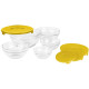 Set 5 Boluri De Sticla Cu Capac Galben
