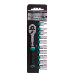 Set Capete Tubulare 1/4 Capete 4-13 Mm Cu Cheie Clichet Crv 11 Piese Stels