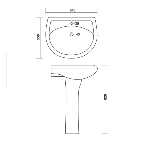 Set Lavoar Si Piedestral Capri 60cm Regata