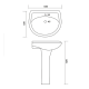 Set Lavoar Si Piedestral Capri 60cm Regata