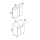 Set Mobilier Baie Mdf Cu Usi Orka Purus 65 Cm Alb + Lavoar Si Oglinda