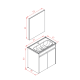 Set Mobilier Baie Mdf Cu Usi Suspendat Orka Lova 60 Cm Antracit + Lavoar Si Oglinda