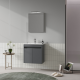 Set Mobilier Baie Mdf Cu Usi Suspendat Orka Lova 60 Cm Antracit + Lavoar Si Oglinda