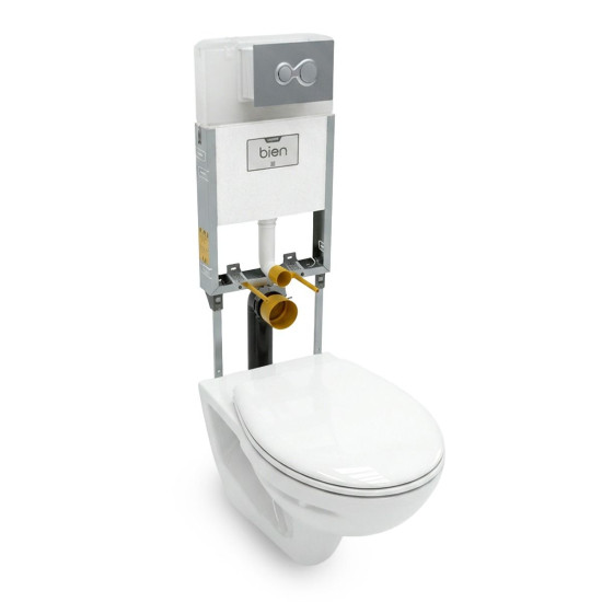 Set Simena Cu Vas Wc Suspendat Si Rezervor Incastrat+capac Pp Soft Close+ Buton De Actionare Dubla Crom