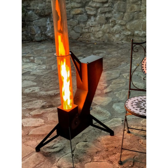 Soba Incalzitor Terasa Pe Peleti Tub Din Sticla Termorezistenta 150 Cm Otel 3 Mm