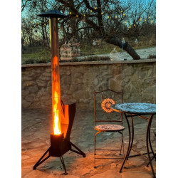 Soba Incalzitor Terasa Pe Peleti Tub Din Sticla Termorezistenta 150 Cm Otel 3 Mm