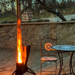 Soba Incalzitor Terasa Pe Peleti Tub Din Sticla Termorezistenta 150 Cm Otel 3 Mm