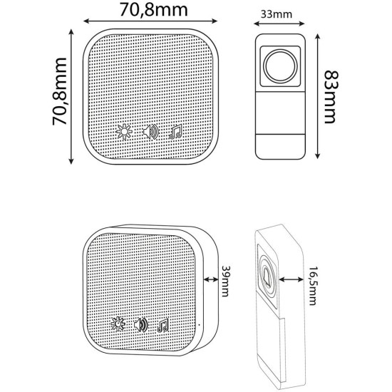 Sonerie Fara Fir Functie Lumina Veghe Ip44 Entac