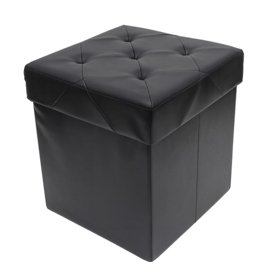 Taburet Pliabil Depozitare 38x38x38cm Negru