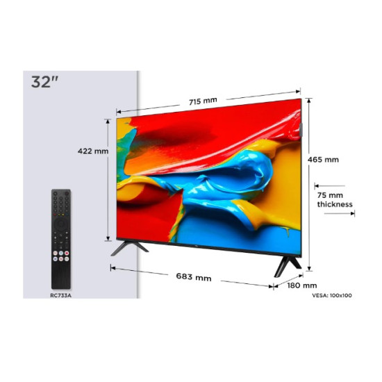 Televizor Smart Tcl Qled 32v4c 80cm Hd Clasa F
