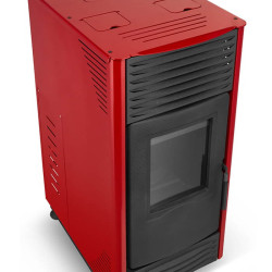 Termosemineu Pe Peleti Termomont Toby  24 Kw Pompa Recirculare Si Vas Expansiune Incorporate Rosu