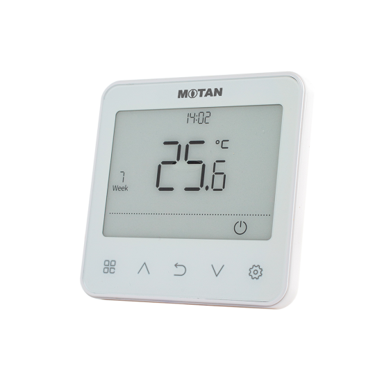 Termostat De Ambient Pentru Centrala Wireless Motan Th617-wrts Wi-fi Programabil Afisaj Digital Ip30 Alb