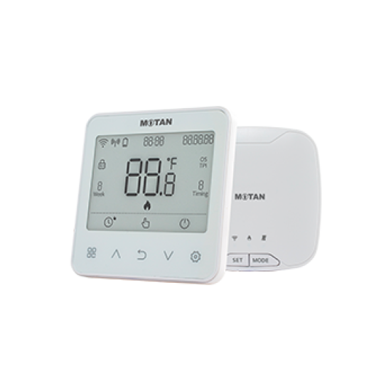 Termostat De Ambient Pentru Centrala Wireless Motan Th617-wrts Wi-fi Programabil Afisaj Digital Ip30 Alb