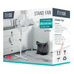 Ventilator Cu Picior  3 Viteze Teesa 45w Alb