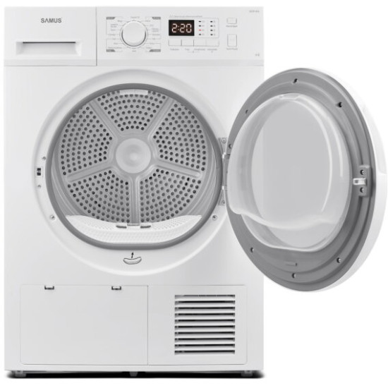 Uscator De Rufe Cu Pompa De Caldura Samus Sgdp-824 8kg Clasa E Alb